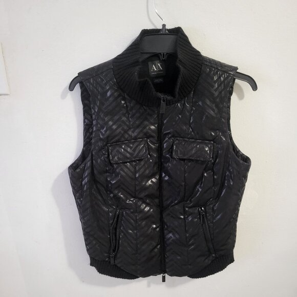 Armani Exchange Jackets & Blazers - Armani Exchange Women's Black Puffer Sweater Vest Size L